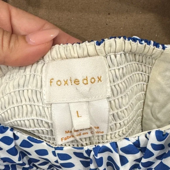 foxiedox Blue and White Printed Ruffle Dress - Picture 2 of 3